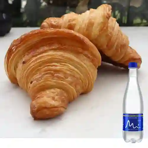 Combo 2 Croissant Mantequilla +Manantial S/gas 600ML