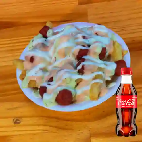 Combo Papas Salchi Huevo + Coca Cola Original 250ML