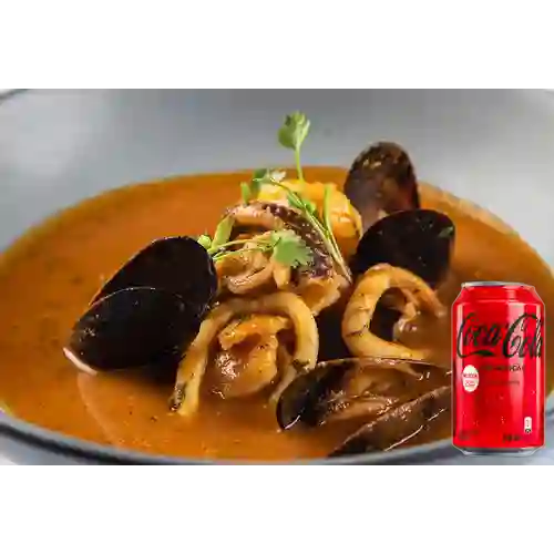 Parihuela Cazuela de Mariscos +Cocacola S/az 330 ml