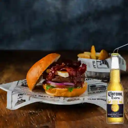 Combo Burger Chester New York + Corona Bot. 355ml