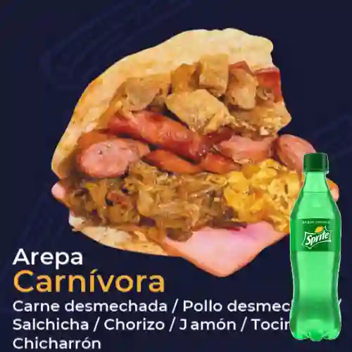 Combo Arepa Carnívora + Sprite 400ml