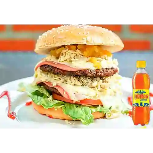 Combo Hamburguesa Doble Carne + Colombiana 400 ml