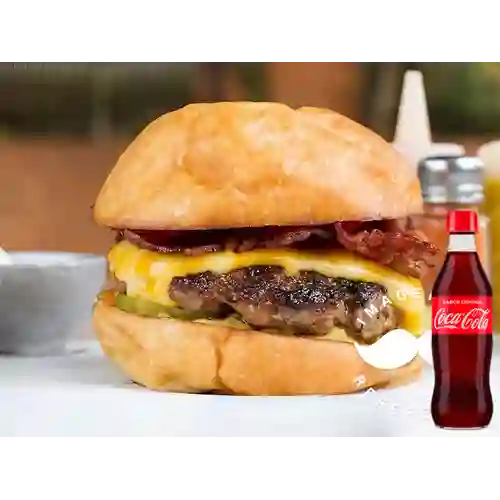 Combo Burger la Americana + Coca-Cola Sabor Original 350 ml