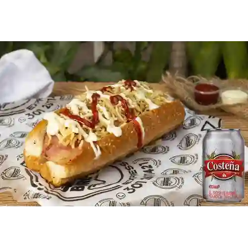 Combo Perro Suizo Especial + Cerveza Costeña Lta 330ml