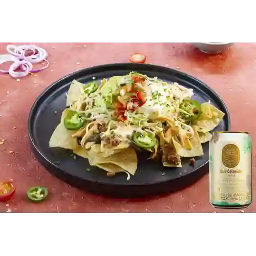 Combo Nachos Locos Mixtos. + Club col. Dorada 330 ml