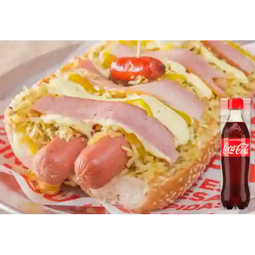 Combo Mega Dog Sobre Cupo + Gaseosa 400Ml Postobon