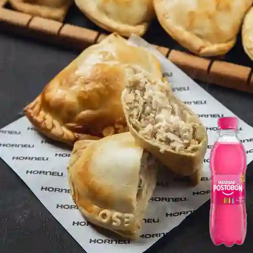 Empanada Trigo Pollo Queso +Postobón Manzana 250ml
