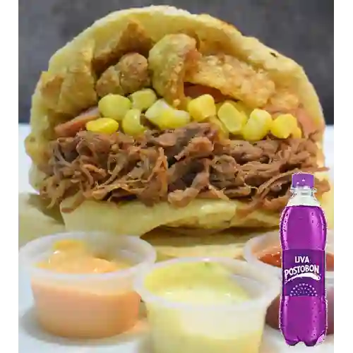 Combo Arepa de la Casa + Uva Postobon 250 ml