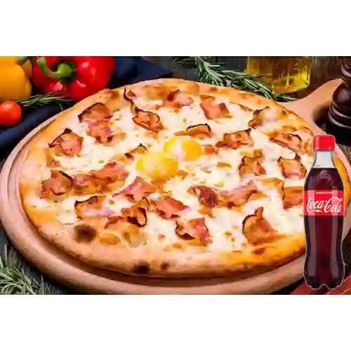 Combo Pizza Pollo Carbonara +Cocacola Orig 400ml