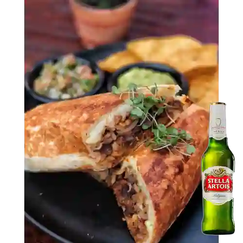 Combo Burro Solomito + Stella Artois 355 ml