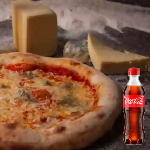 Combo Pizza 4 Quesos + Coca Cola Original 400 ml
