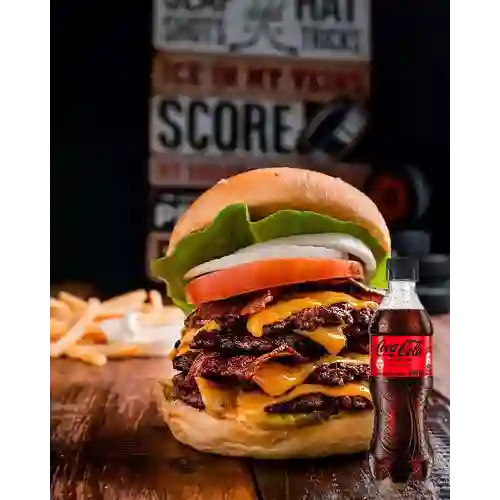 Combo Doble Doble Smashed Burgers +Cocacola S/az 400ml