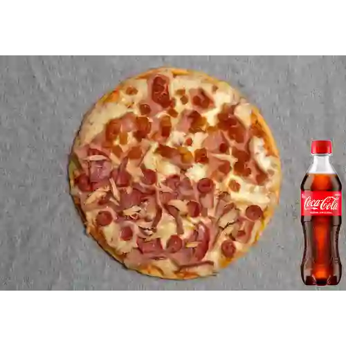 Mitad 5 Carnes Mitad Hawaiana +Cocacola Org 400ml