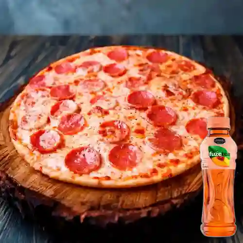 Combo Pizza Pepperoni + Fuze Tea Durazno 400ML