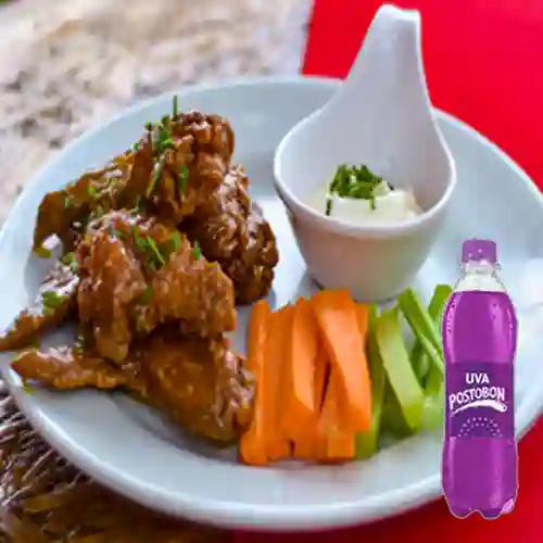 Combo Alitas X 8 + Postobon Uva 400 ml