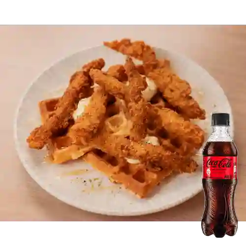 Combo Gofre de Pollo Crispy + Coca Cola Sin Azúcar 400 ml