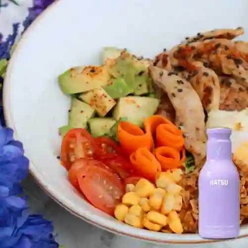 Combo Bowl de Pollo + Hatsu Lila Flor de Cerezo 400 ml