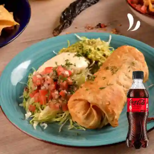 Combo Chimichanga Pollo + Coca Cola Sin Azúcar 400 ml