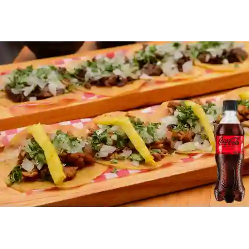 Combo Tacos de Pastor + Coca Cola Sin Azúcar 400 ml