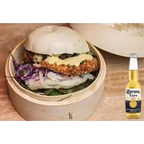Combo Bao Aleteao Burger + Corona 350 ml