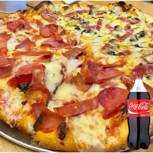 Combo Pizza 4 Carnes Rappi Fest + Coca-cola Sabor Original 1.5 l