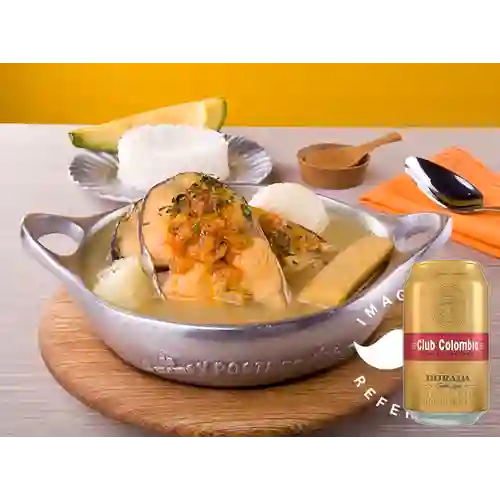 Combo Sancocho de Pescado + Club Col. Dorada Lata 330ml
