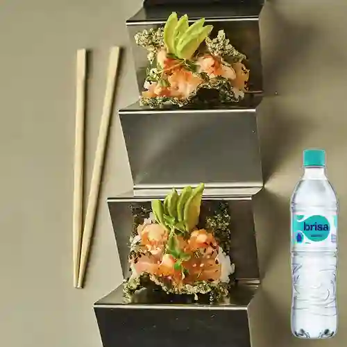 Combo Noritacos de Salmón + Brisa Sin Gas 600ML