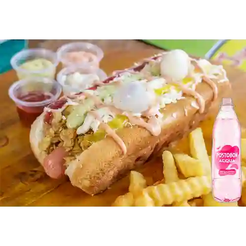 Combo Perro Tradicional + Acqua Frutos Rojos 500 ml