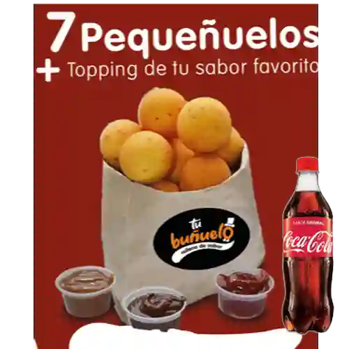 Combo 7 Pequeñuelos +Topping Chocolate + Cocacola Orig 500 ml