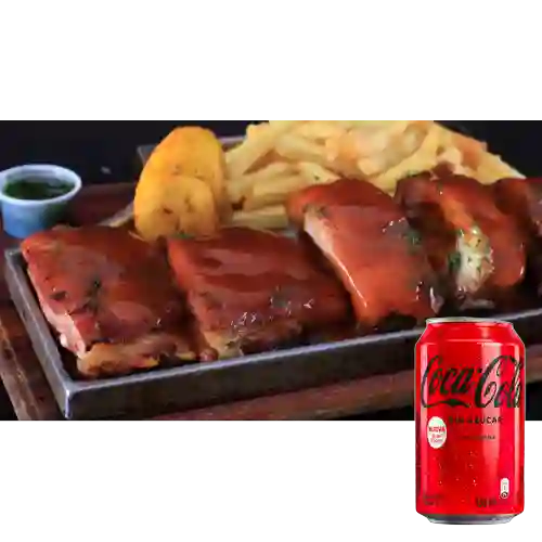 Combo Costillas BBQ X3 Unidades +Cocacola S/az 330ML