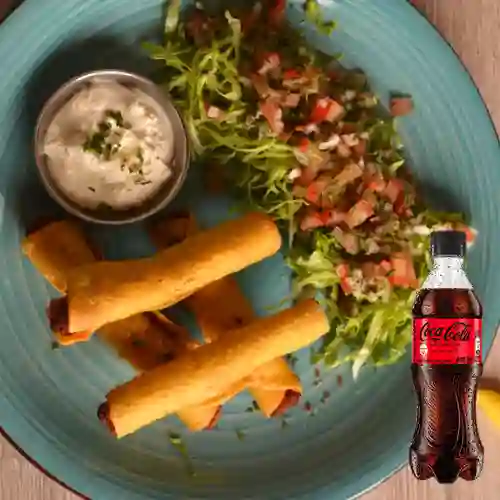 Combo Flauta de Pollo + Coca Cola Sin Azúcar 400 ml