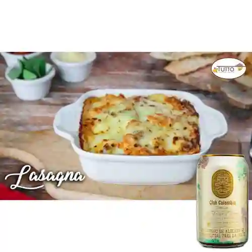 Combo Lasagna Mixta + Club Colombia Dorada 330 ml