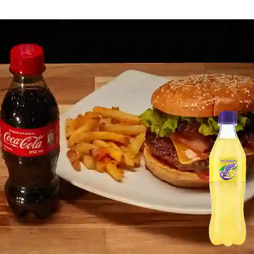 Combo Hamburguesa Súper + Quatro Original 400ML