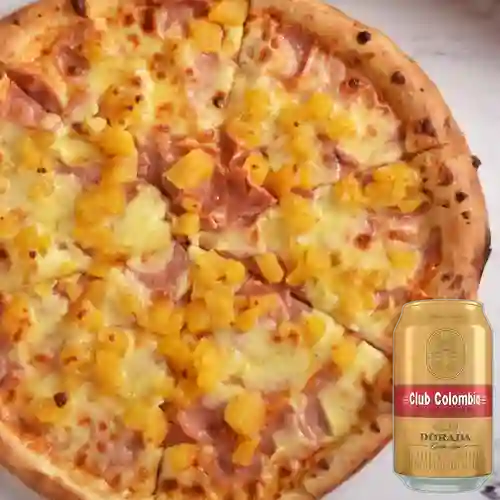 Combo Pizza Hawaiana + Club col. Dorada Lta 330ml