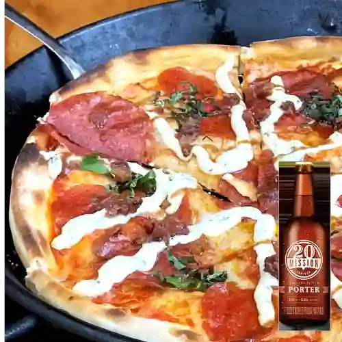 Combo Pizza Florencia + 20 Mission Porter 330 ml