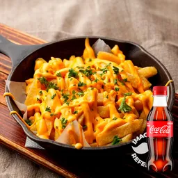 Papas Cheddar Tocineta Grandes +Cocacola Org 250ML