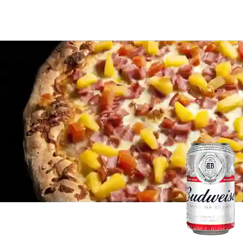 Combo Pizza Hawaiana + Budweiser 350 ml