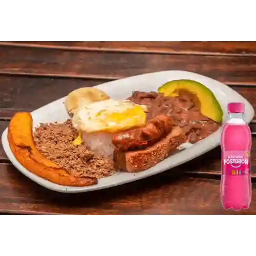 Combo Bandeja Paisa + Postobón Manzana 250 ml