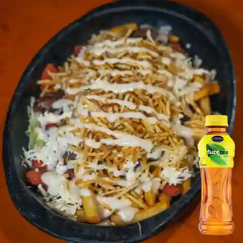 Combo Salchipapas Combinadas + Fuze Tea Limón 400ML