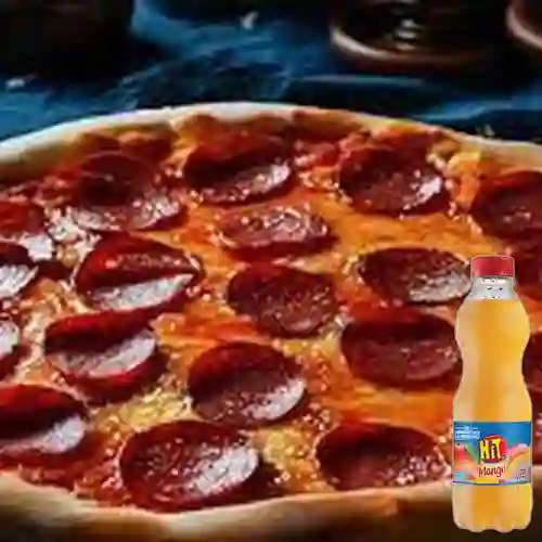 Combo Pizza Pepperoni + Hit Mango 500 ml