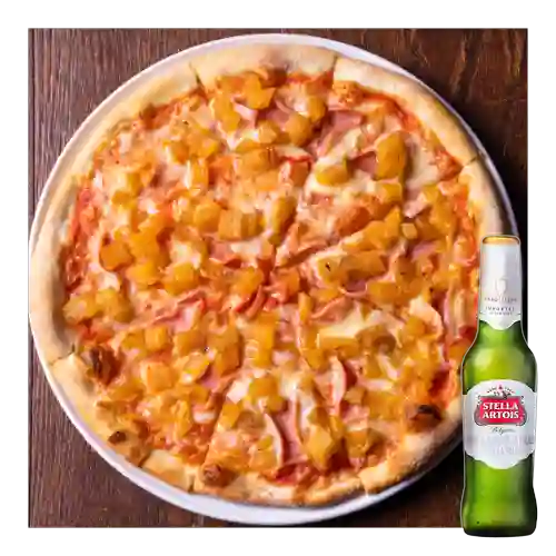 Combo Pizza Hawaiana + Stella Artois Bot. 330ml