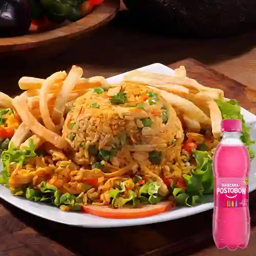 Combo Arroz con Pollo + Manzana 250 ml