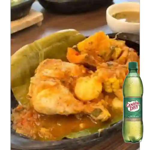 Sancocho de Gallina en Leña +Canada Dry Ginger Ale 400ml