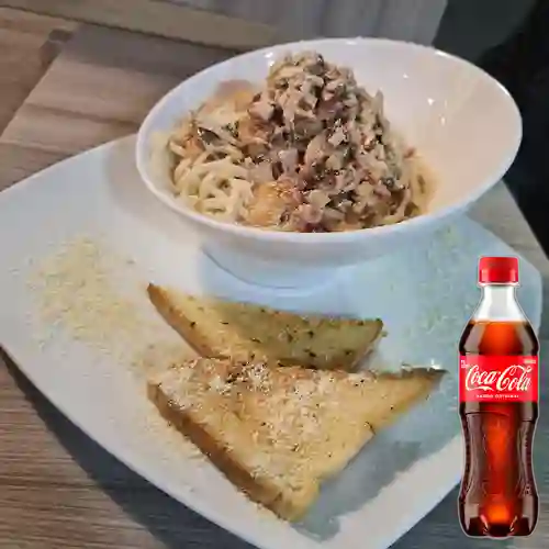 Combo Spagueti de Carbonara +Cocacola Orig 400ml