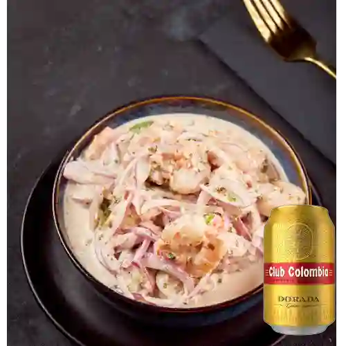 Combo Ceviche Cremoso + Club Colombia Dorada 355 ml