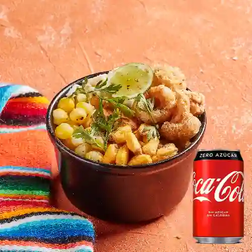 Combo Esquites de Chicharrón. + Cocacola S/az 355ml.
