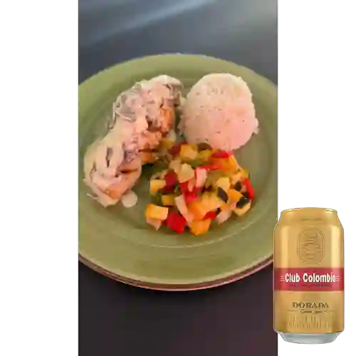 Combo Pollo Salsa Champiñones + Club Col. Dorada Lata 330ml