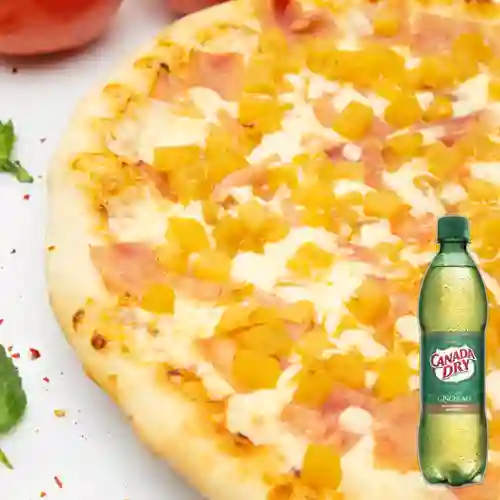 Combo Pizza Personal Hawaiana + Canada Dry 400 ml