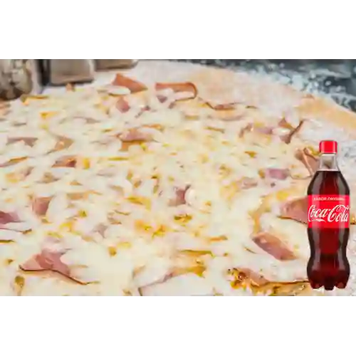 Combo Pizza Jamón y Queso + Coca Cola Original 600ML
