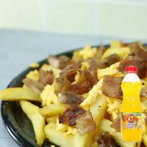 Combo Papas Cheese And Bacon + Hit Naranja Piña 500 ml